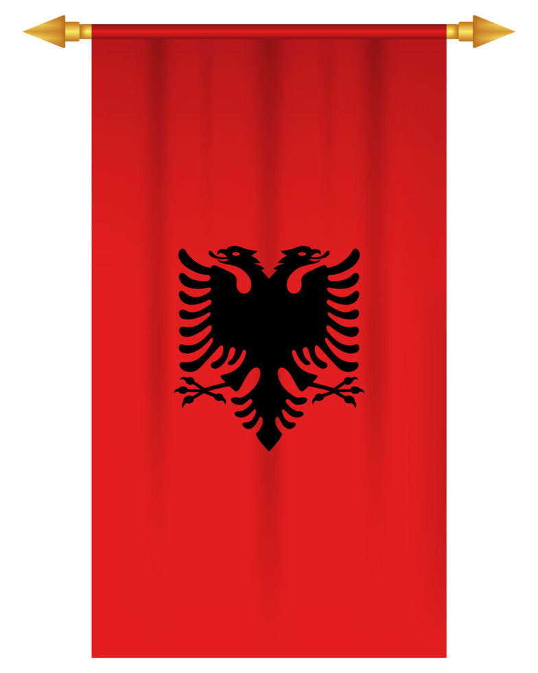 Albania flag vertical pennant isolated png