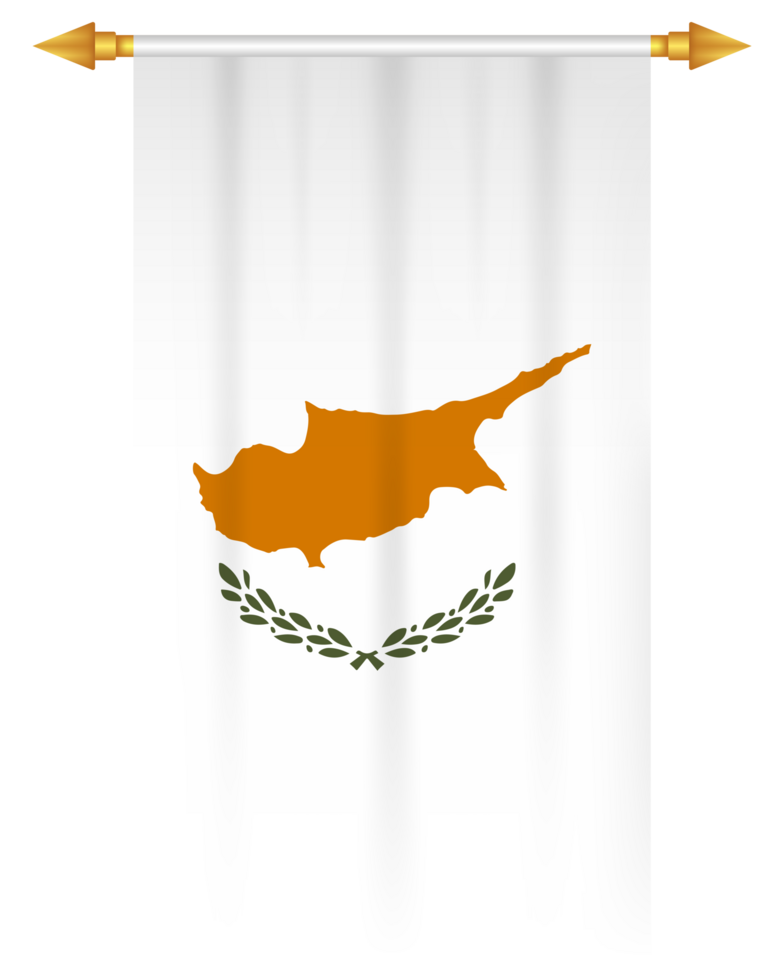Cyprus flag vertical pennant isolated png