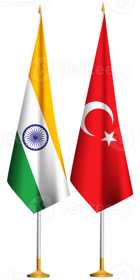 Turkey,Indian small table flags together png