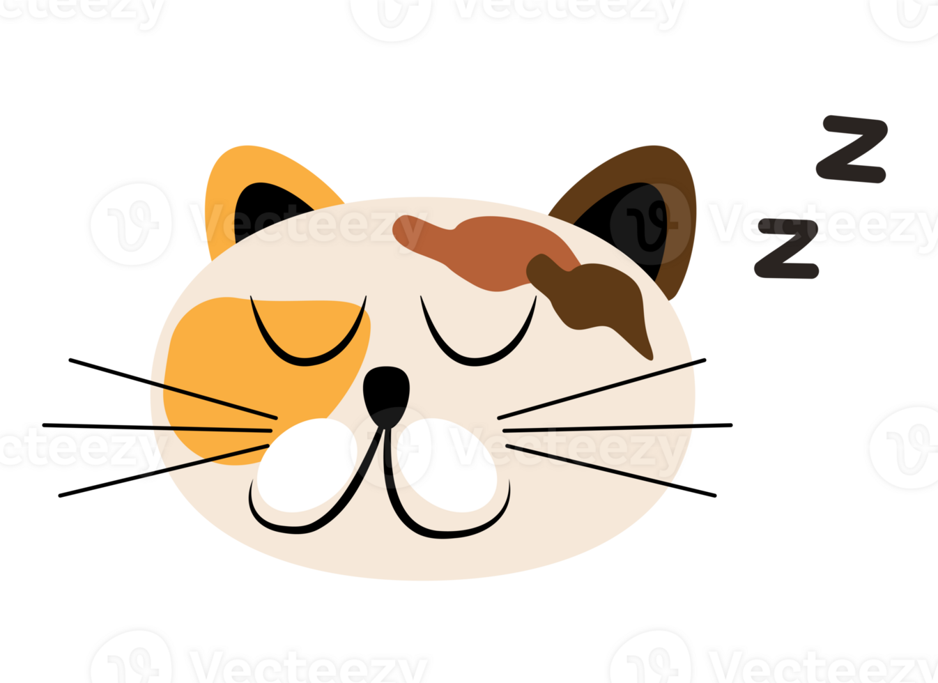 sleeping cat character png