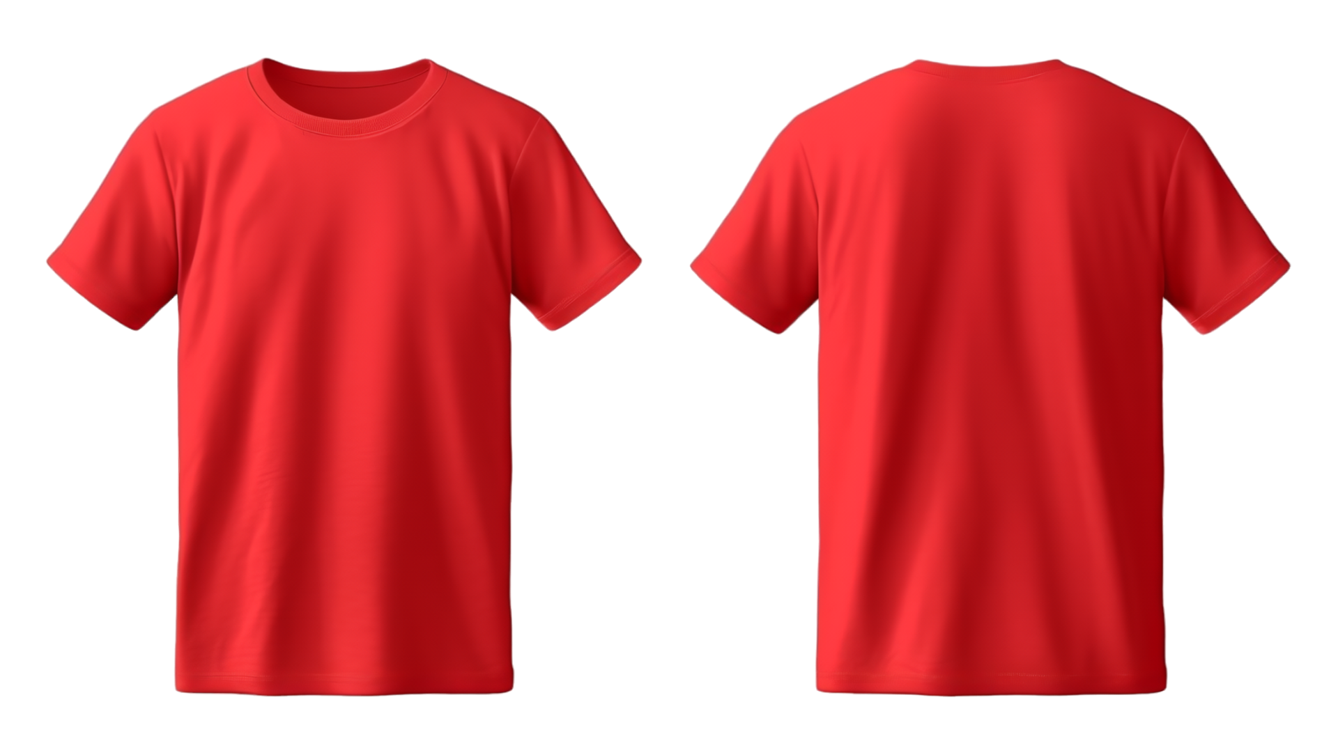 AI generated red t-shirt mockup front and back view, isolated on ...