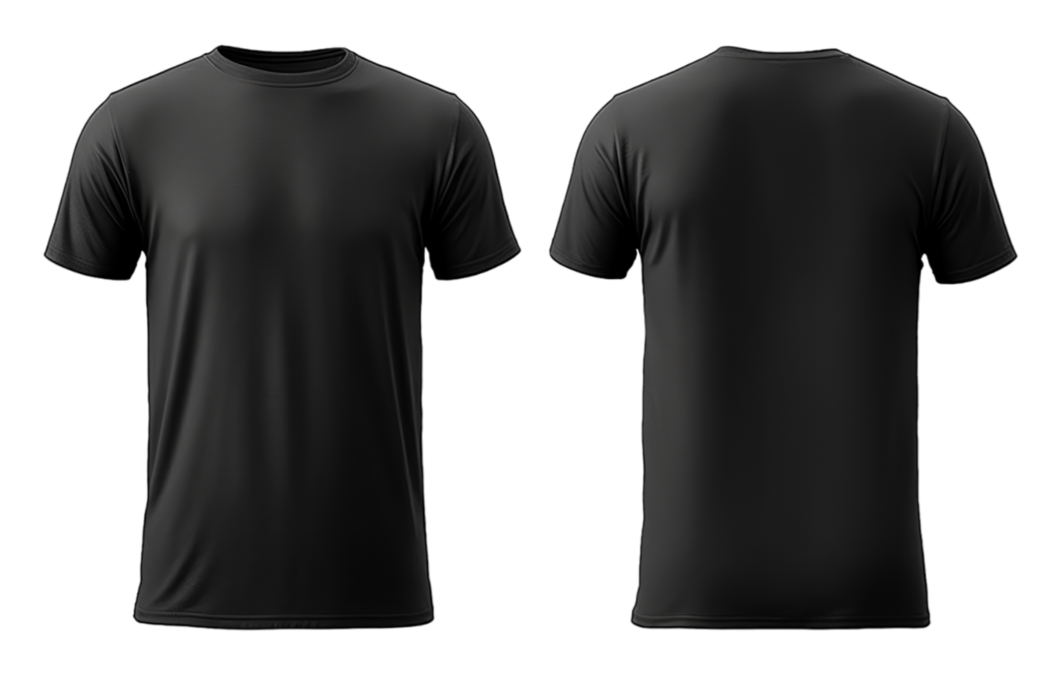 ai gerado Preto camiseta brincar frente e costas visualizar, isolado em transparente fundo, gerado ai png