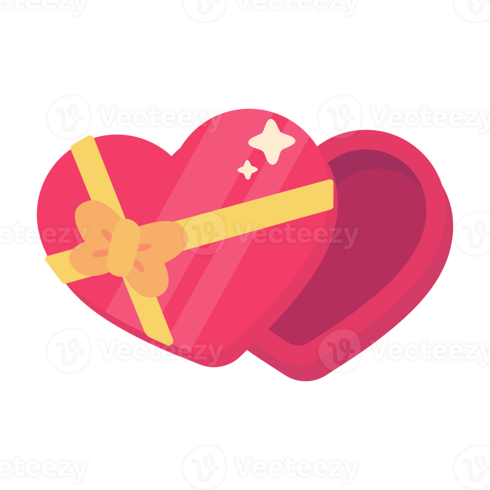 Heart shaped gift box. A box of chocolates to give to your loved one on their special day. png