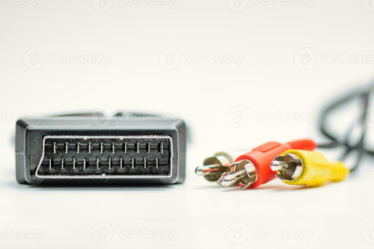 Scart socket with video to audio cable photo