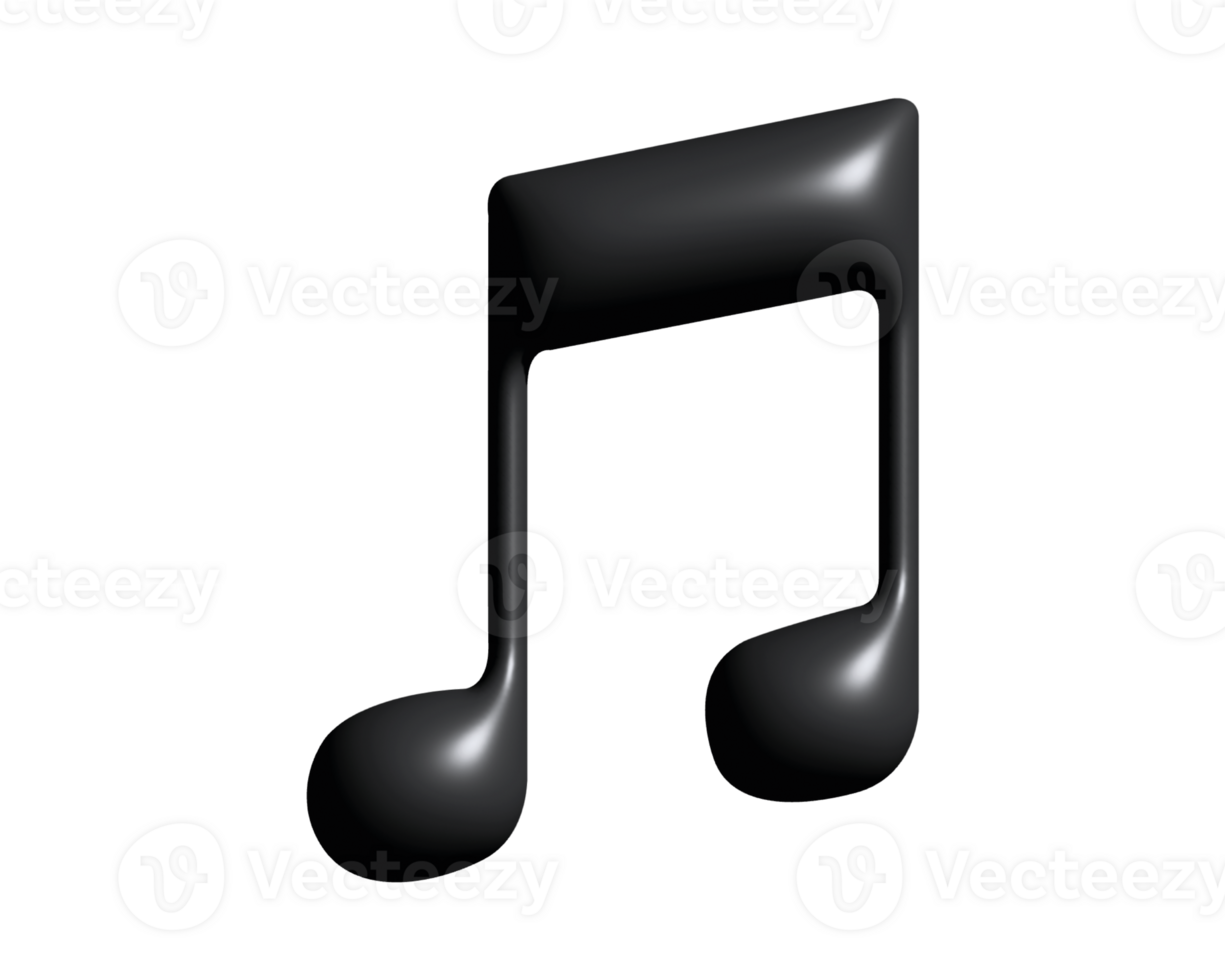 zwart drie achtste aantekeningen muziek- Notitie 3d icoon, staan voor muziek- of het zingen png