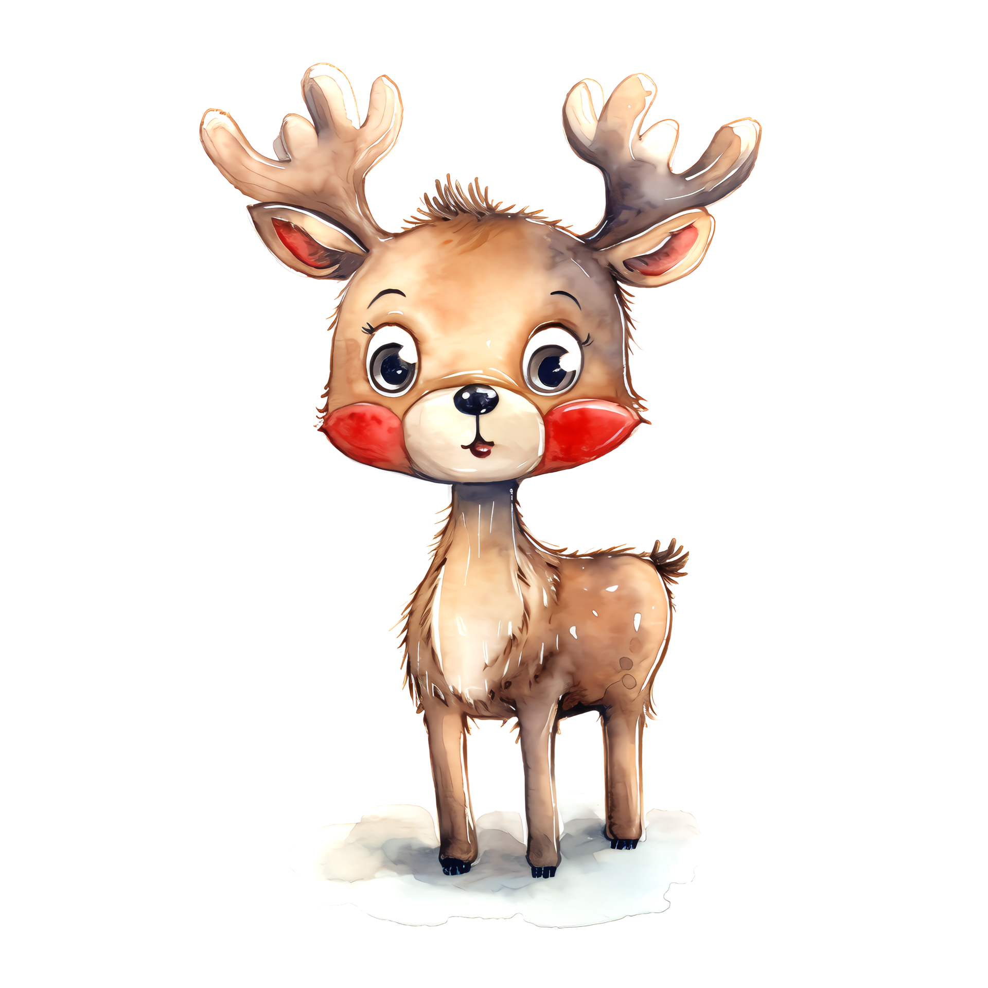 AI generated Watercolor Christmas Deer. Clipart. AI generated. 35198477 PNG