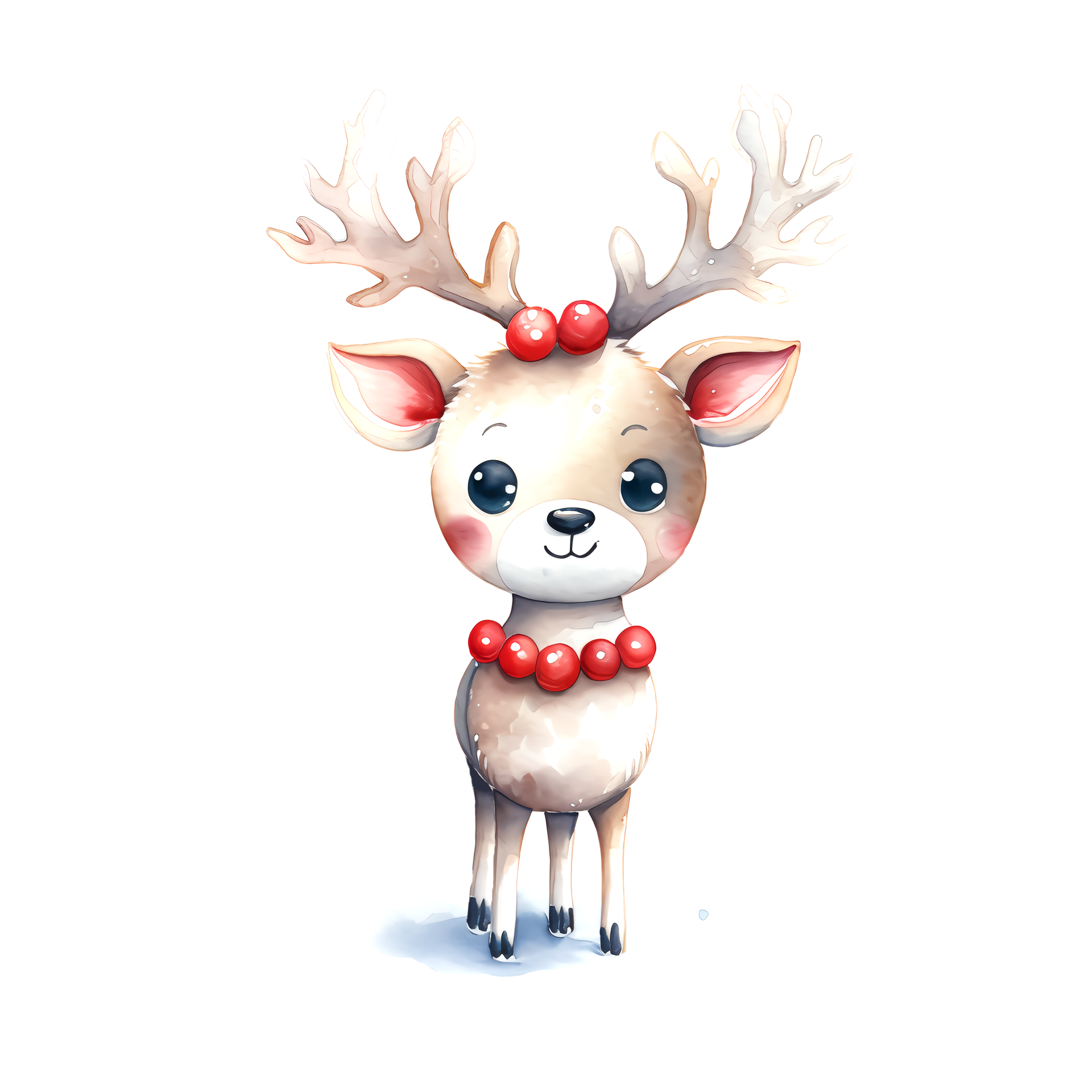 AI generated Watercolor Christmas Deer. Clipart. AI generated. 35198482 PNG