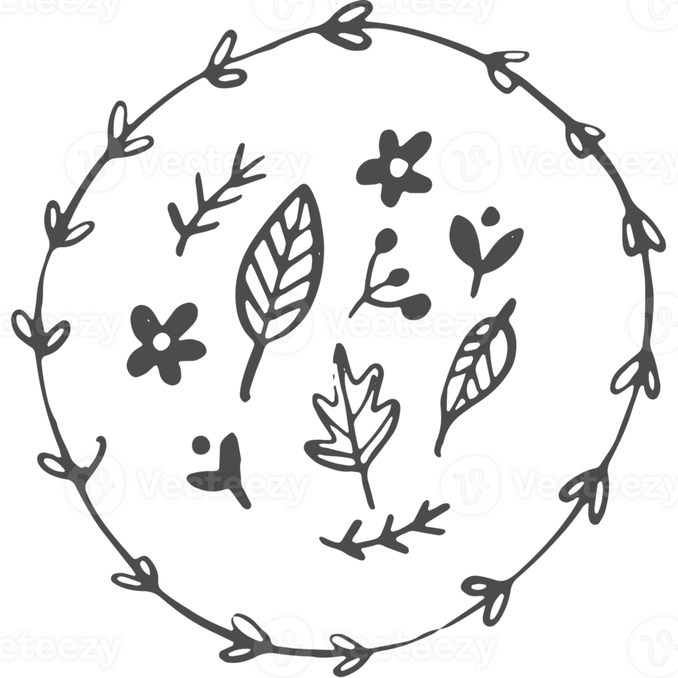 Sketched collection of woodland line png