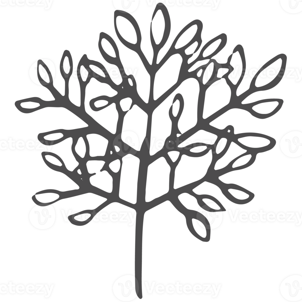 Sketched collection of woodland line png