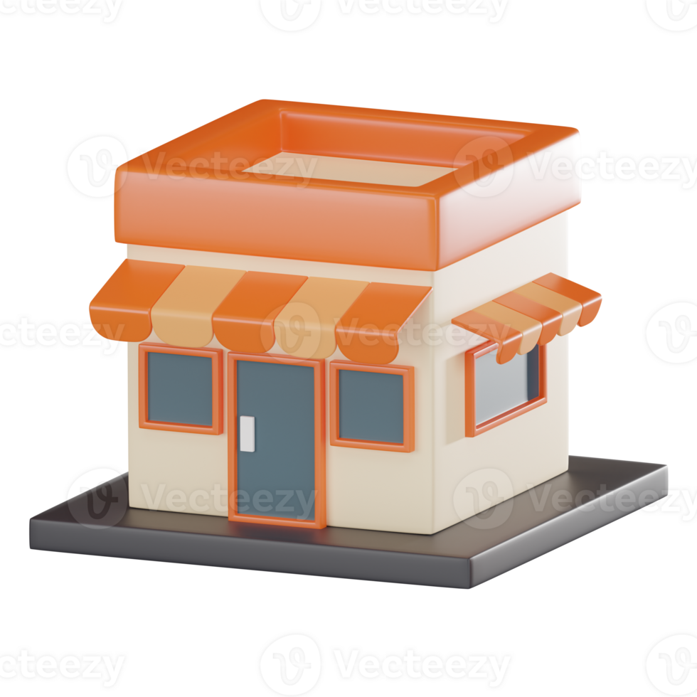 Superstore with Our Engaging 3D Store Front Icon. 3D render png