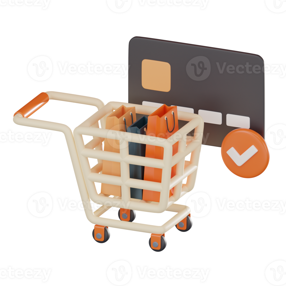 Enhance Your Online Shopping Experience with Payment Services. 3D render png