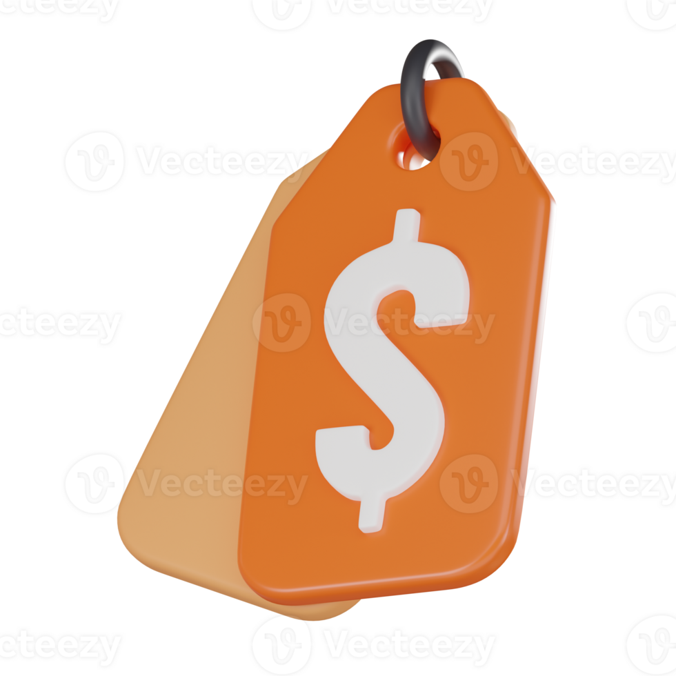 Price Tag and Icon in Digital Retail Space. 3D Render png