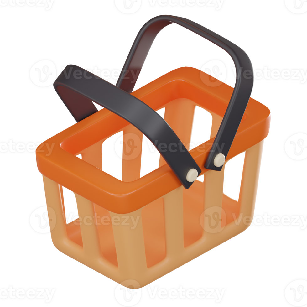 Enhance Your Online Deals with Our Captivating Empty shopping baskets Icon. 3D render png