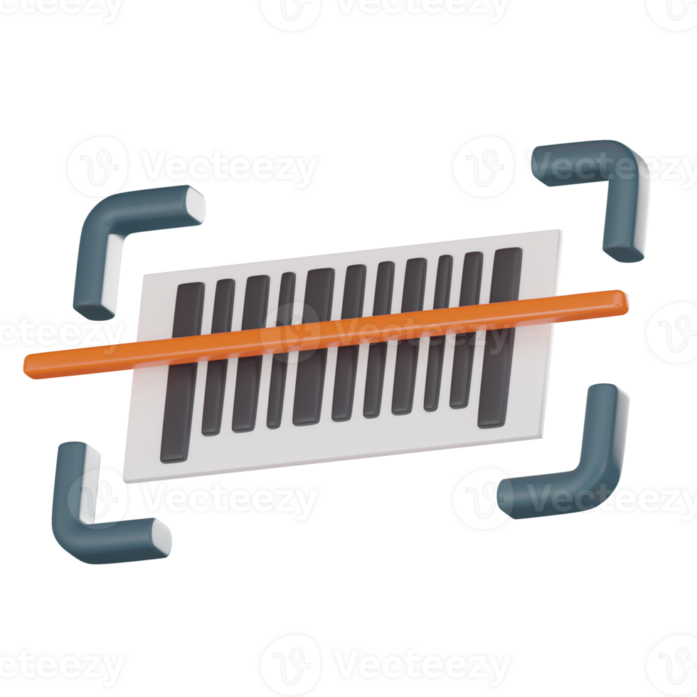 digitaal handel van laser strip streepjescode scannen. 3d geven png