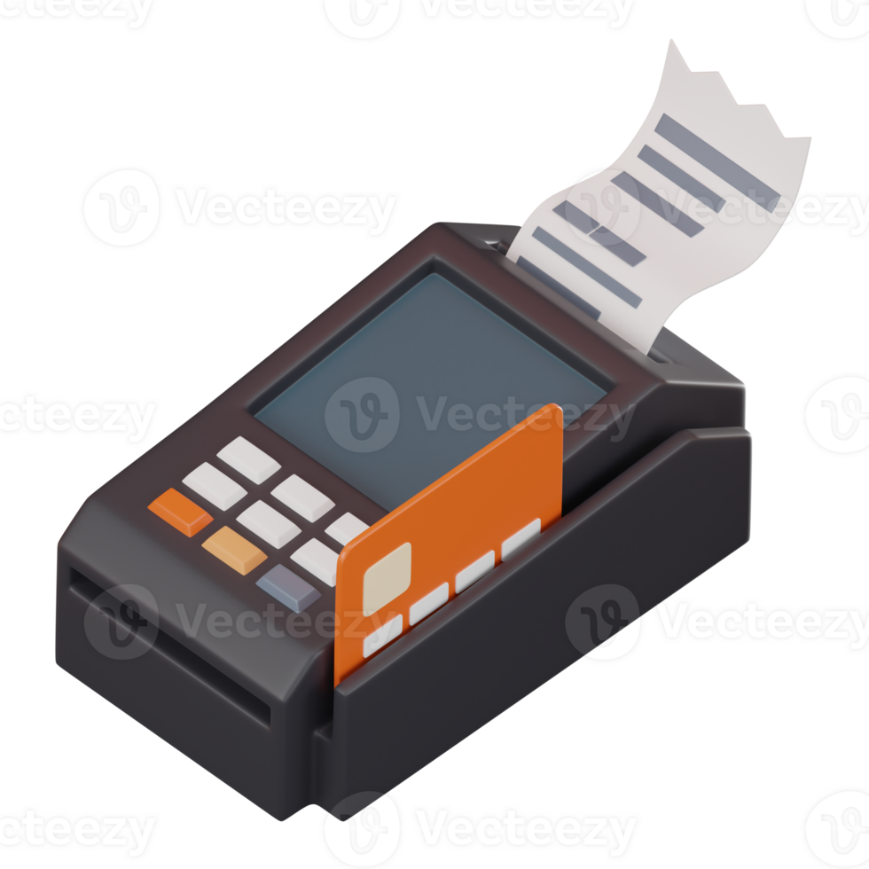 Embrace Modern Payments with Our Contactless Payment Pos machine Icon. 3D render png