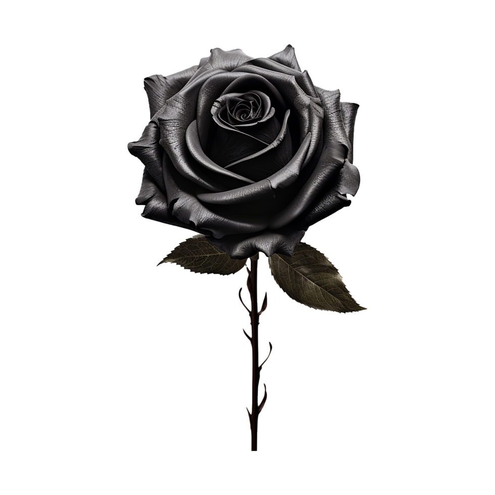 AI generated Black rose isolated on Transparent background png