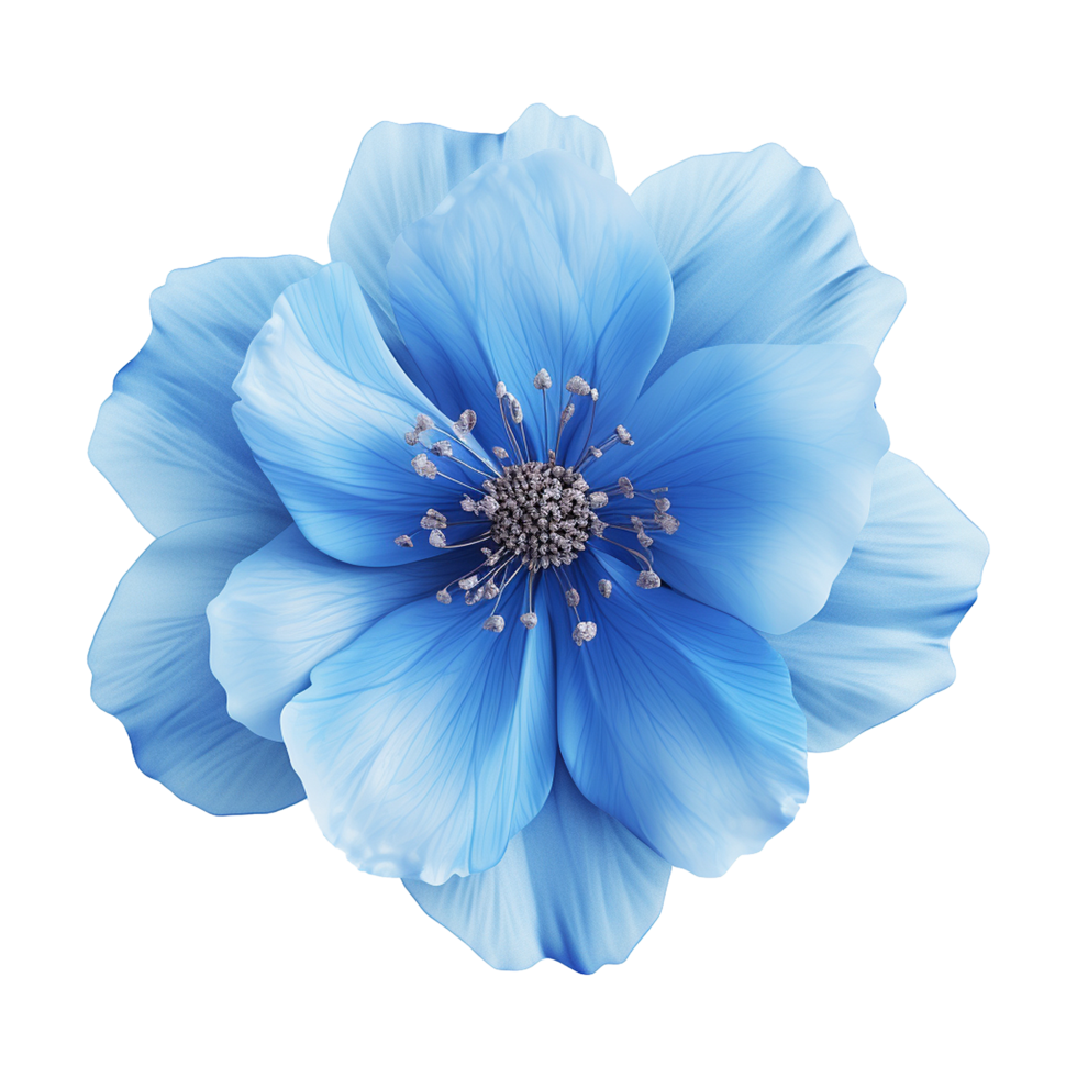 AI generated Blue flower isolated on Transparent background png