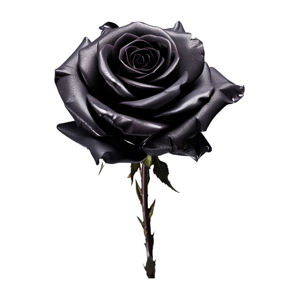 AI generated Black rose isolated on Transparent background png