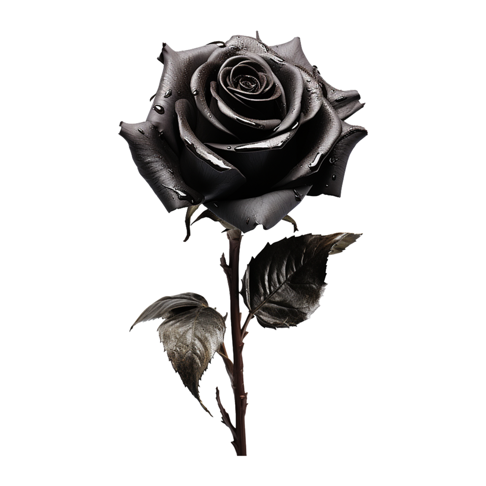 AI generated Black rose isolated on Transparent background png