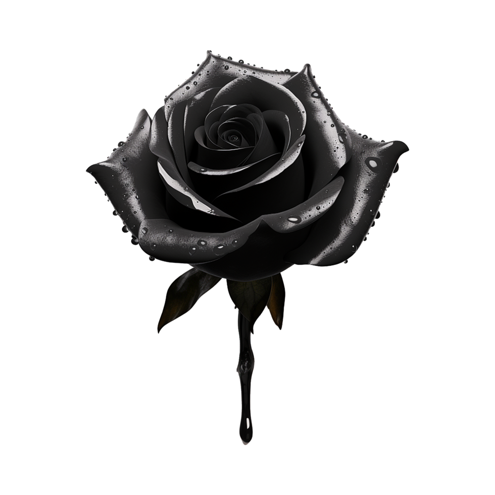 AI generated Black rose isolated on Transparent background png