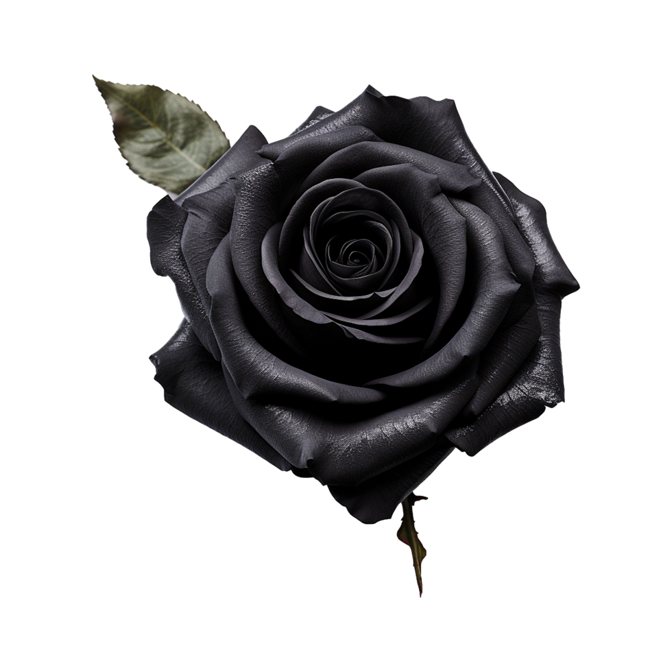 AI generated Black rose isolated on Transparent background png