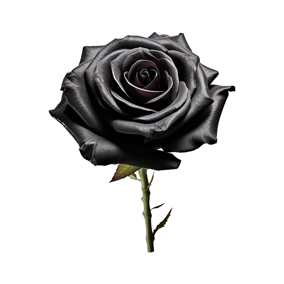 AI generated Black rose isolated on Transparent background png