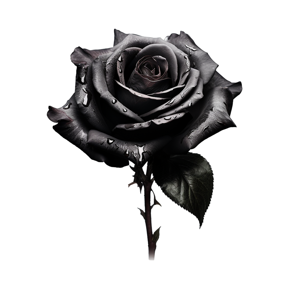 AI generated Black rose isolated on Transparent background png