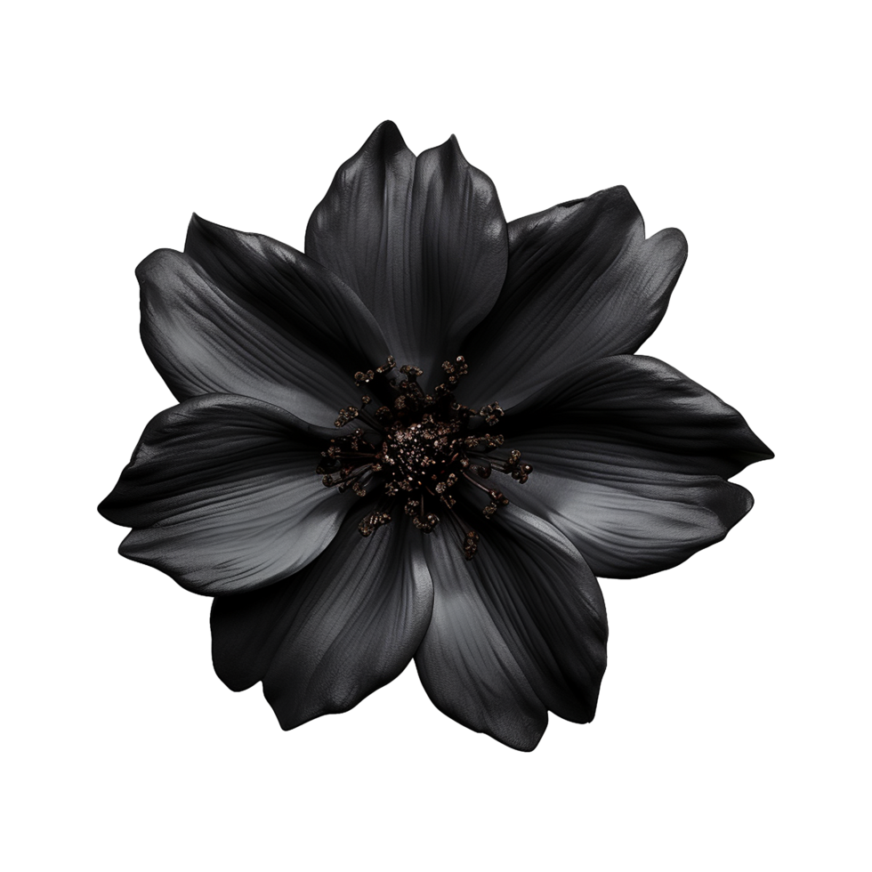 AI generated Black flower isolated on transparent background png