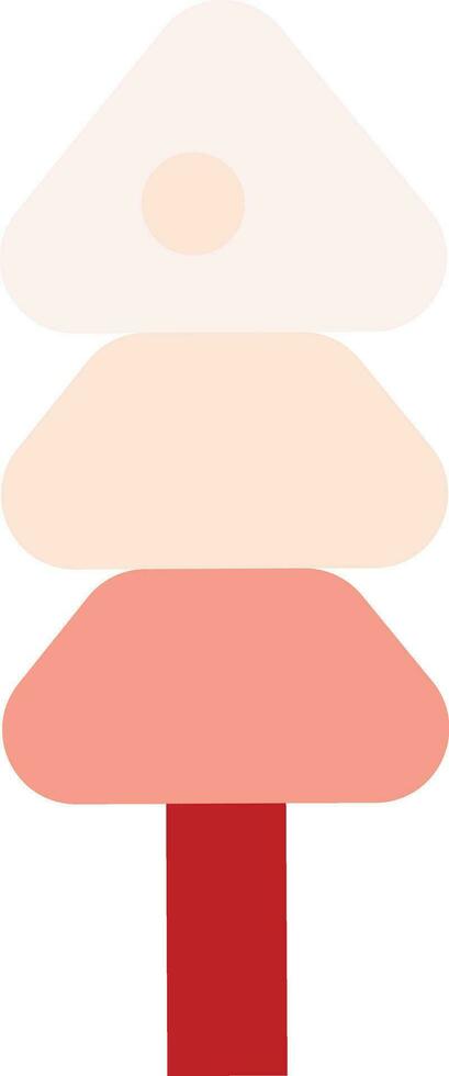 Merry Christmas Christmas Tree Red Pink Flat Art vector