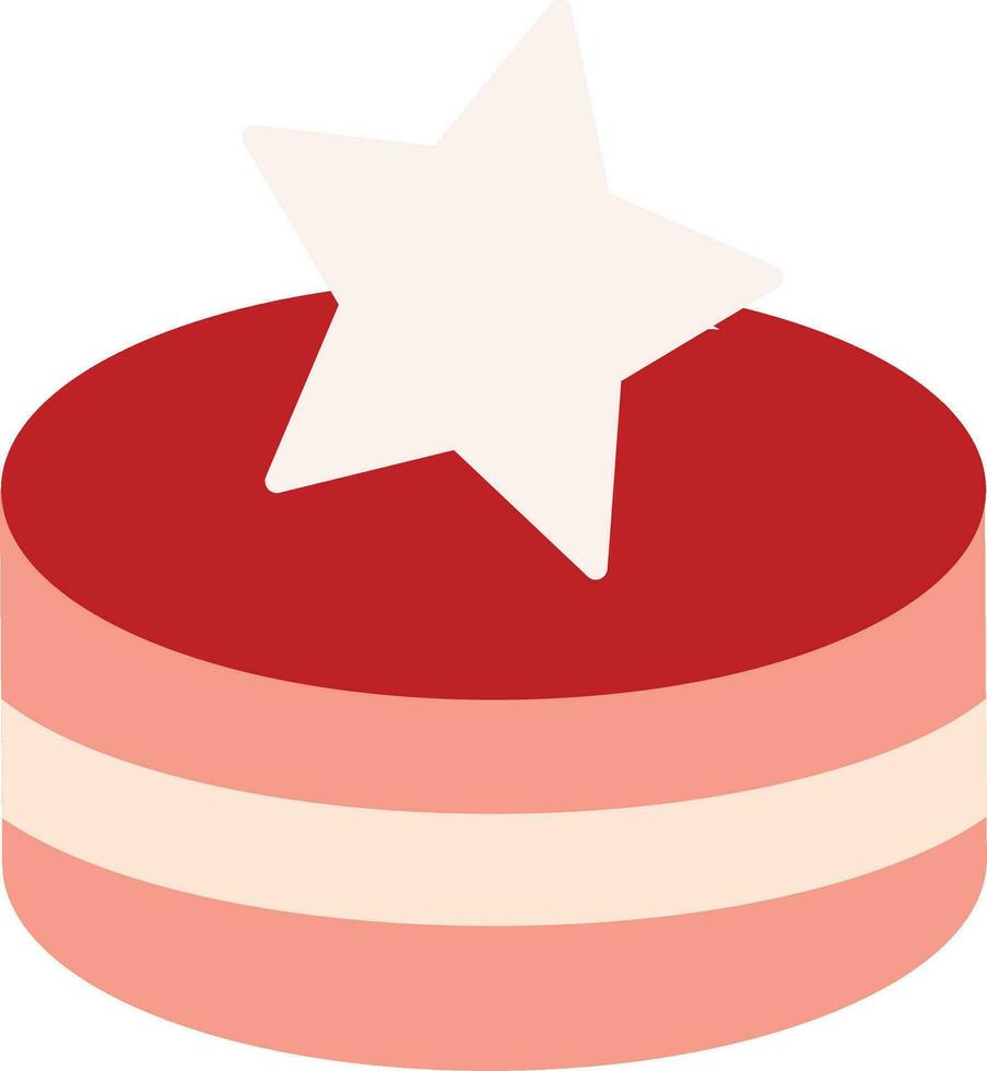 Merry Christmas Birthday Cake Red Pink Flat Art vector