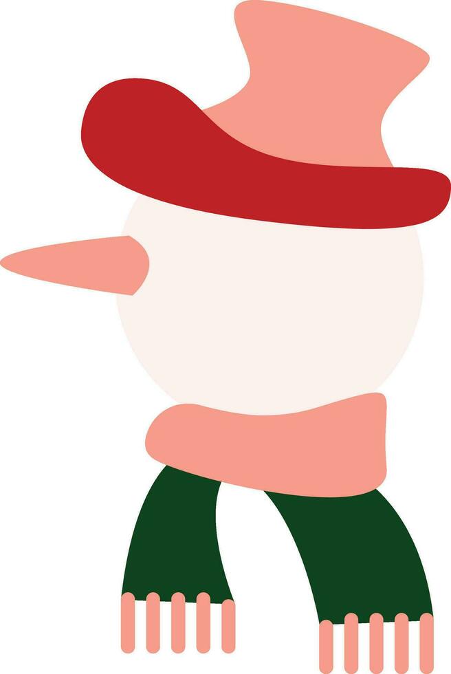 Merry Christmas Snowman Head Red Green Pop Art vector