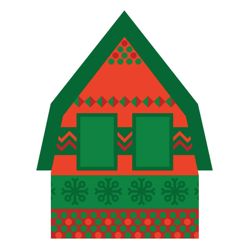 Village Hut Norwegian National Holiday Pattern vector