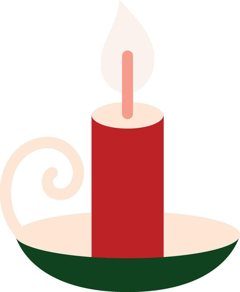 alegre Navidad ardiente vela rojo verde popular Arte vector