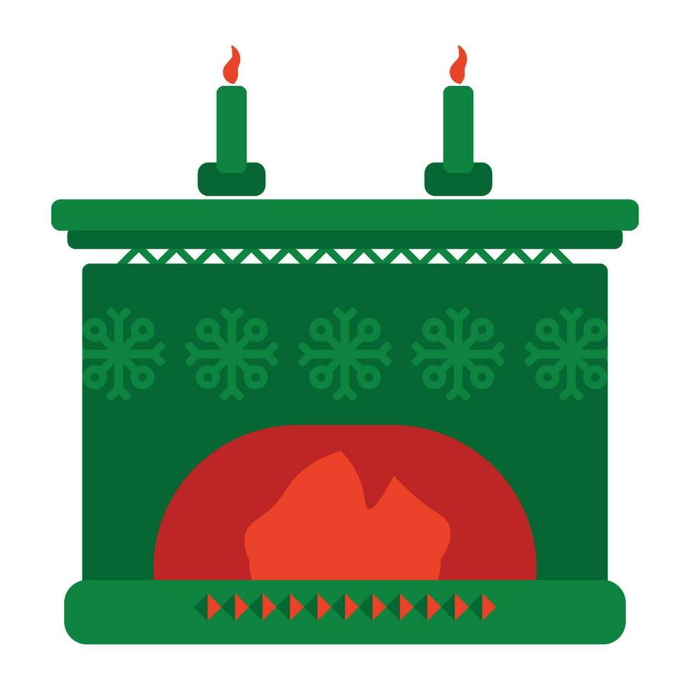 Fireplace Norwegian National Holiday Pattern vector