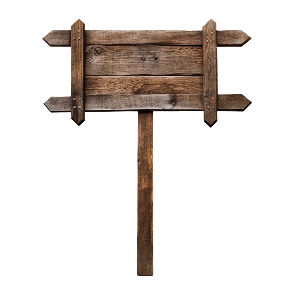 AI generated Wooden Signage Board Isolated on Transparent Background png