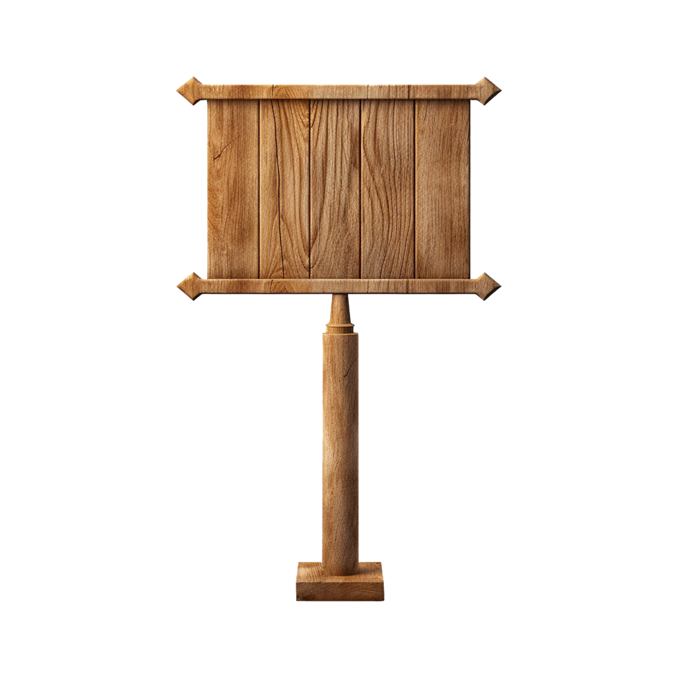 AI generated Wooden Signage Board Isolated on Transparent Background png