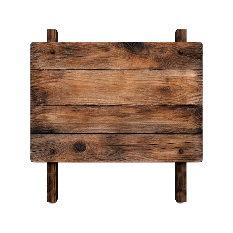 AI generated Wooden Signage Board Isolated on Transparent Background png
