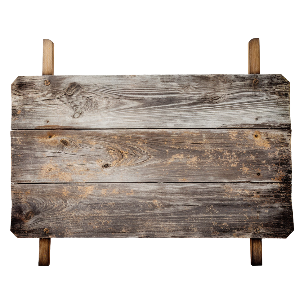 AI generated Wooden Signage Board Isolated on Transparent Background png