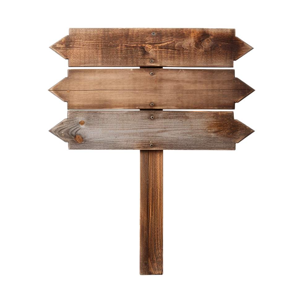 AI generated Wooden Signage Board Isolated on Transparent Background png