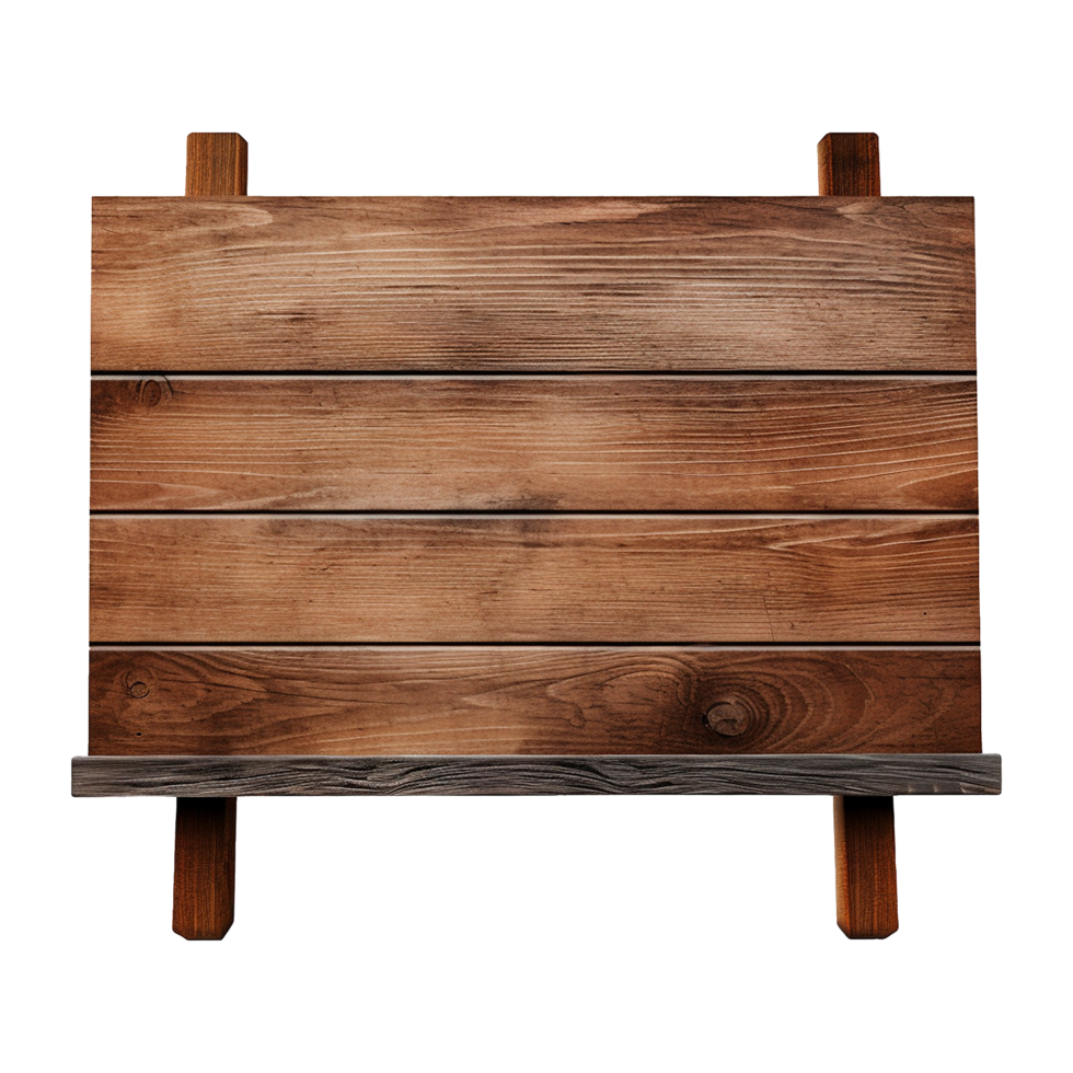 AI generated Wooden Signage Board Isolated on Transparent Background png