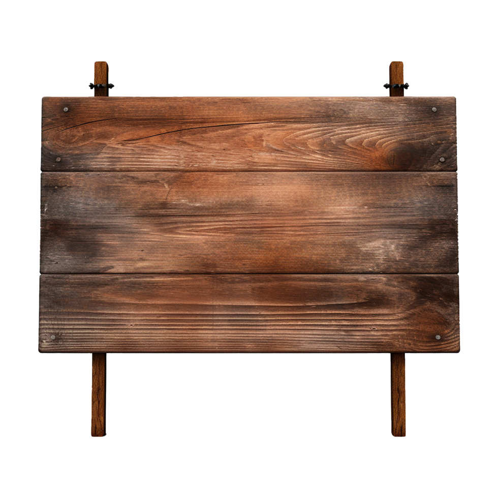 AI generated Wooden Signage Board Isolated on Transparent Background png