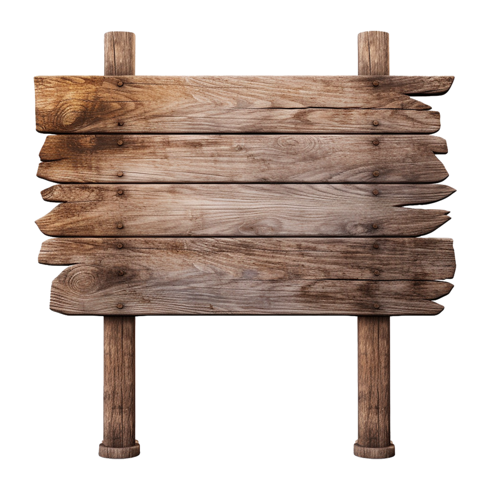 AI generated Wooden Signage Board Isolated on Transparent Background png