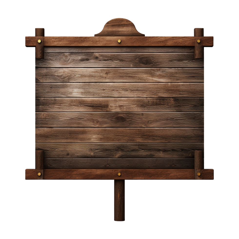 AI generated Wooden Signage Board Isolated on Transparent Background png