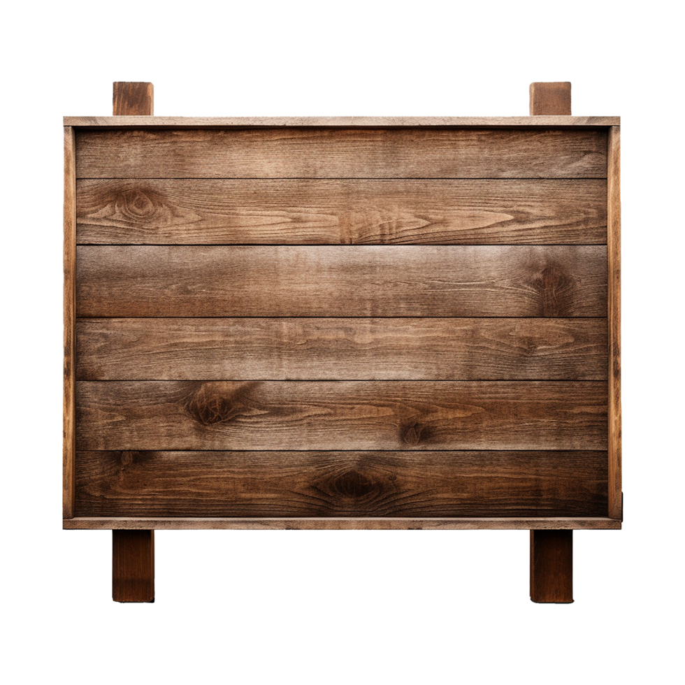 AI generated Wooden Signage Board Isolated on Transparent Background png