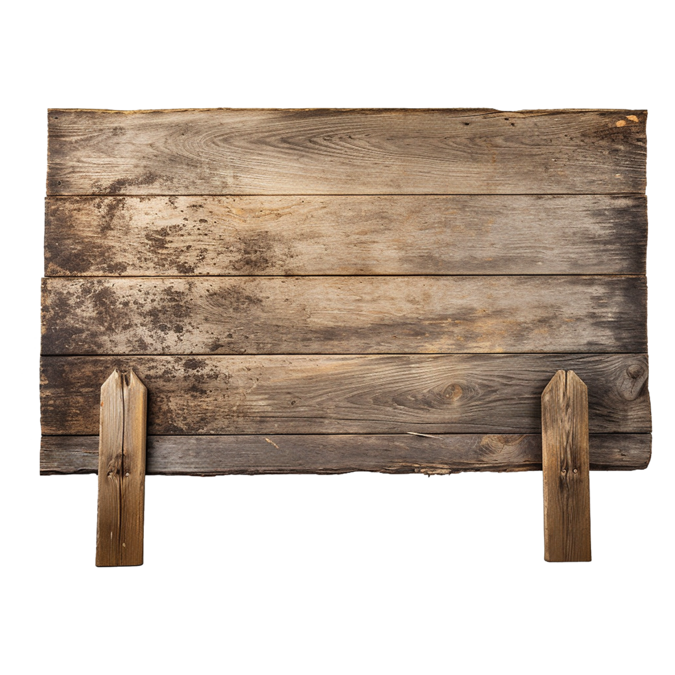 AI generated Wooden Signage Board Isolated on Transparent Background png