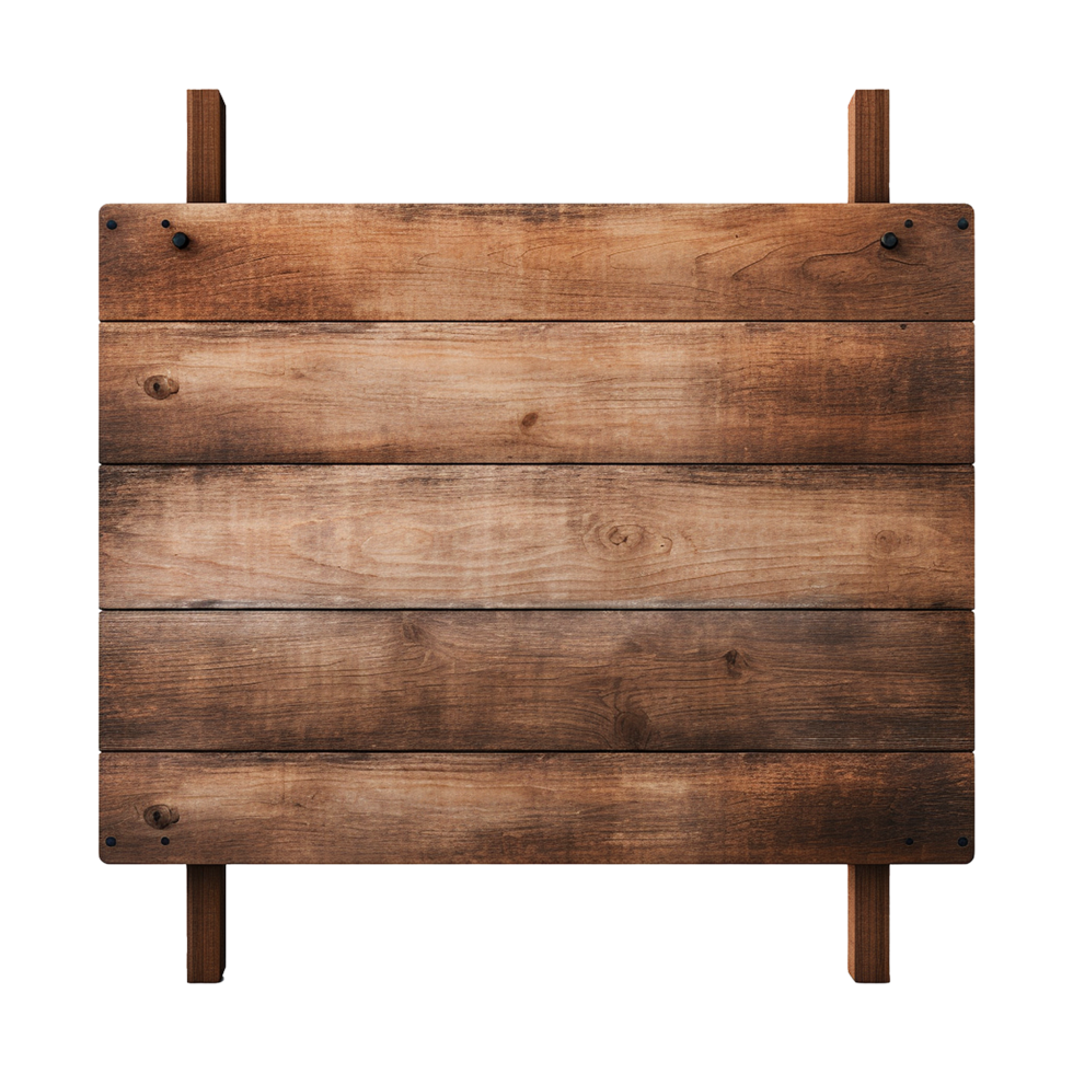 AI generated Wooden Signage Board Isolated on Transparent Background png