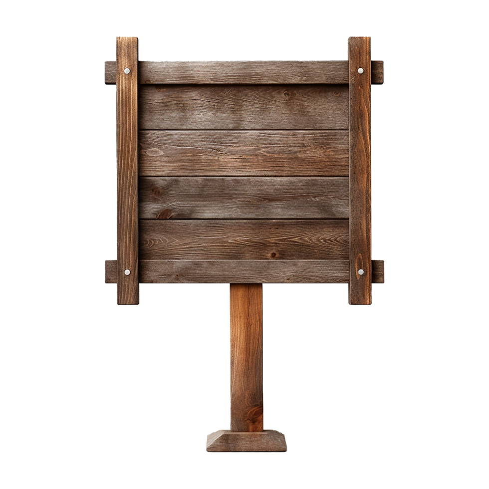 AI generated Wooden Signage Board Isolated on Transparent Background png