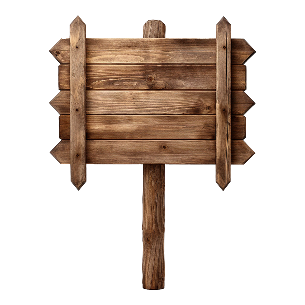 AI generated Wooden Signage Board Isolated on Transparent Background png