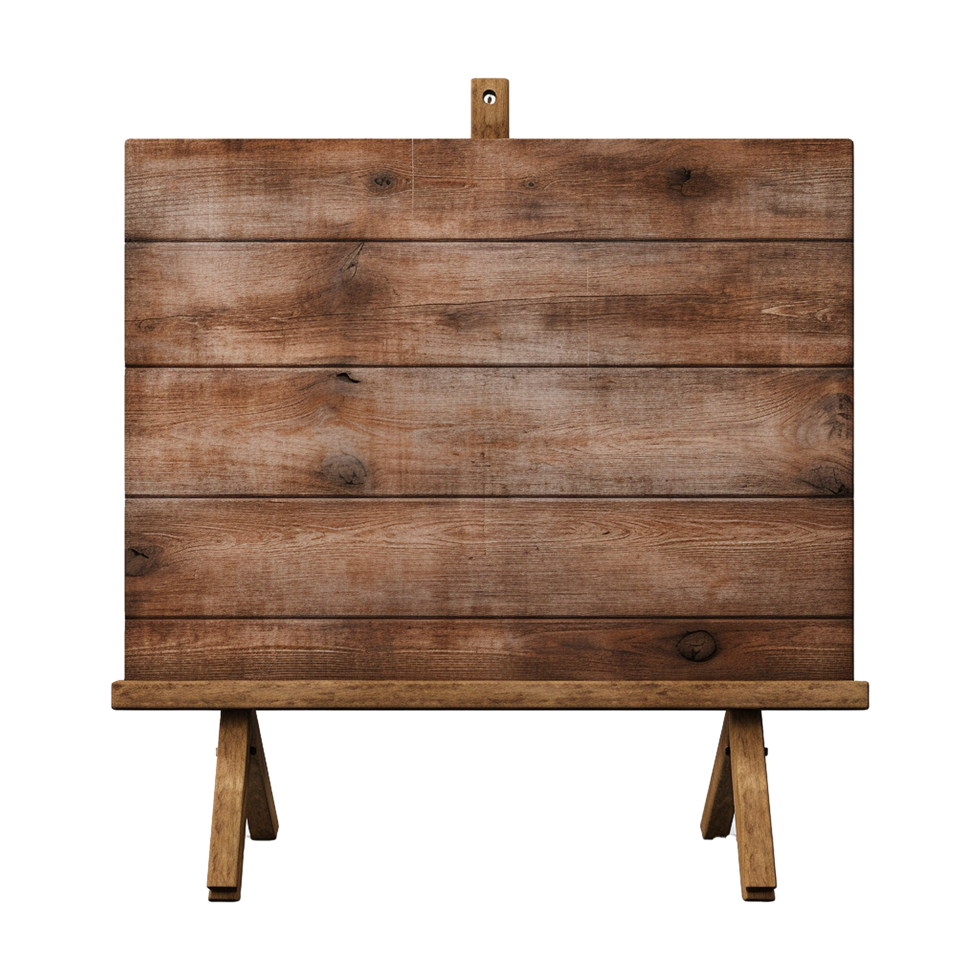 AI generated Wooden Signage Board Isolated on Transparent Background png