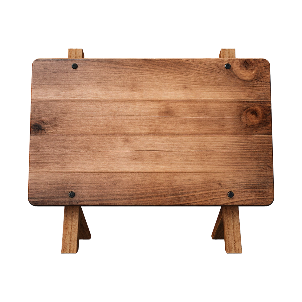 AI generated Wooden Signage Board Isolated on Transparent Background png